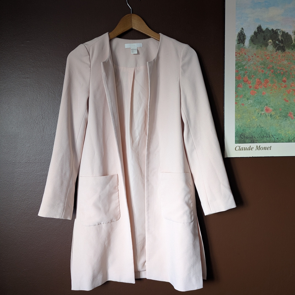 Blush Pink Long Blazer/Coat